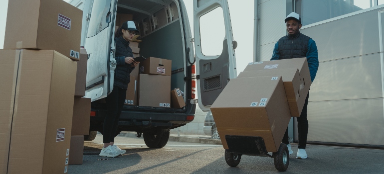 movers unloading a truck