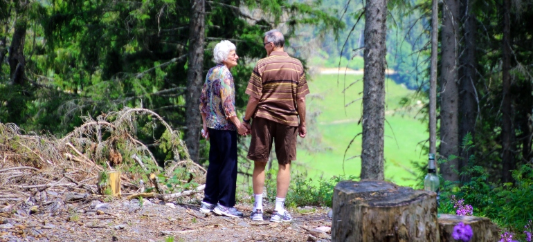 two seniors in nature
