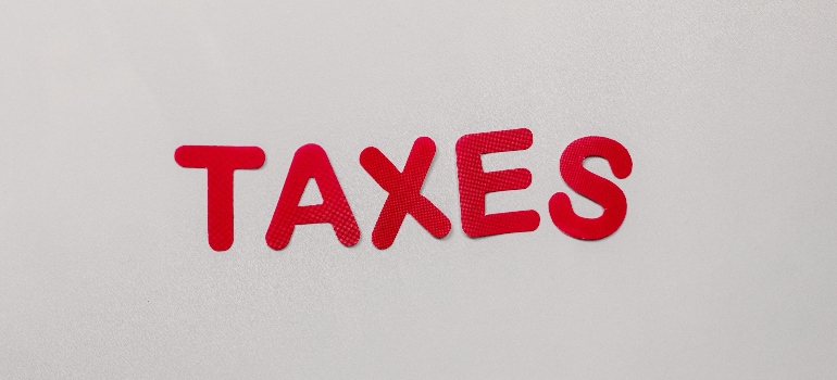 Taxes sign
