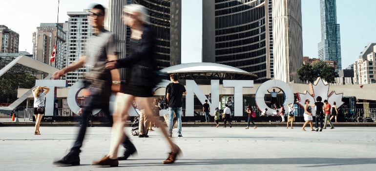 people walking in the city