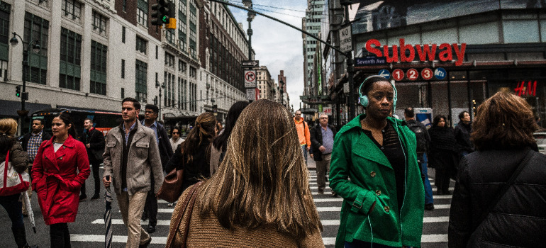 a woman walking down the road in one of the top CA spots for singles