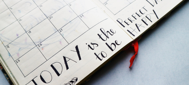 a planning calendar for moving during the holiday season