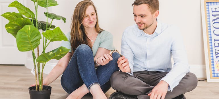 a couple talking about finding the perfect home in Florida