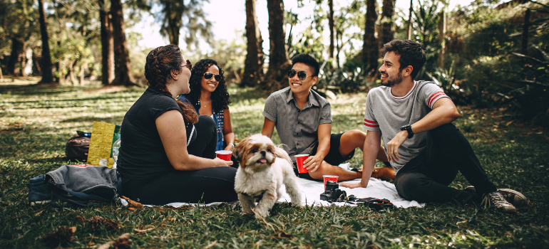 People having a picnic