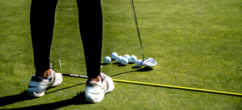 Person playing golf