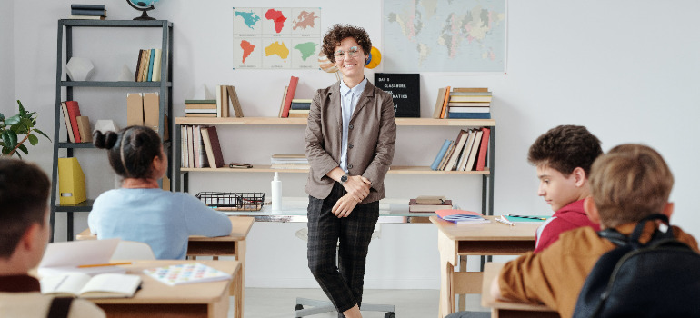 a teacher with children