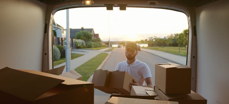 a man trying to handle unexpected moving day challenges