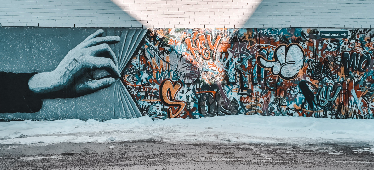 graffiti on a wall