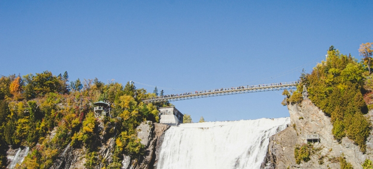 The bridge on the waterfalls.