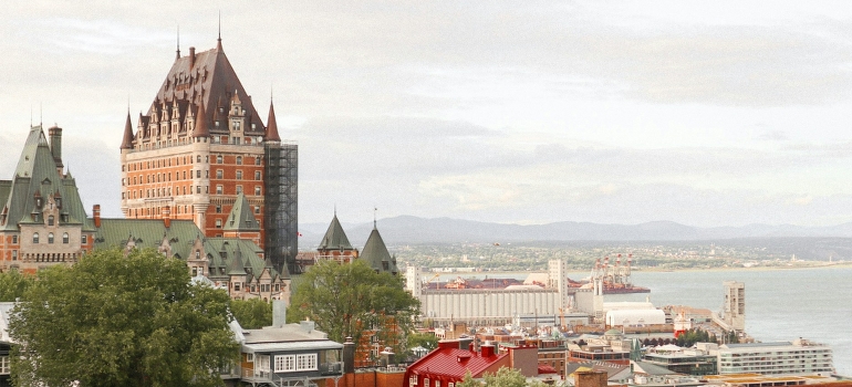 Concrete buildings in Quebec City, CA.