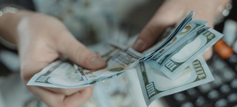 A person counting money