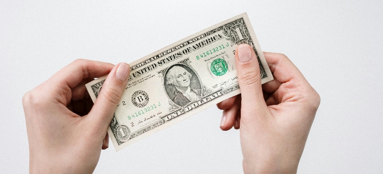 A dollar bill.