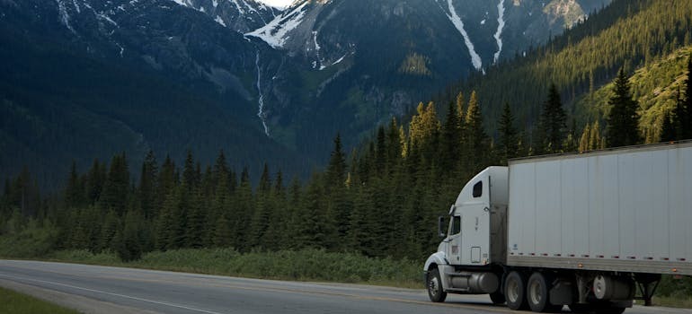 A moving truck on the road