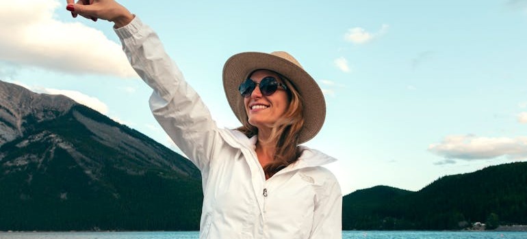 A woman having fun