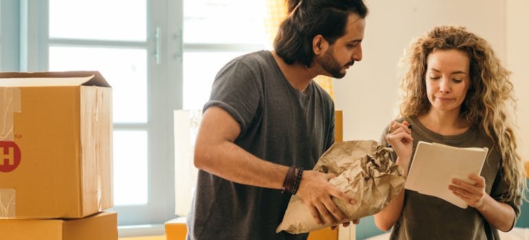 A couple moving at a relocation plan