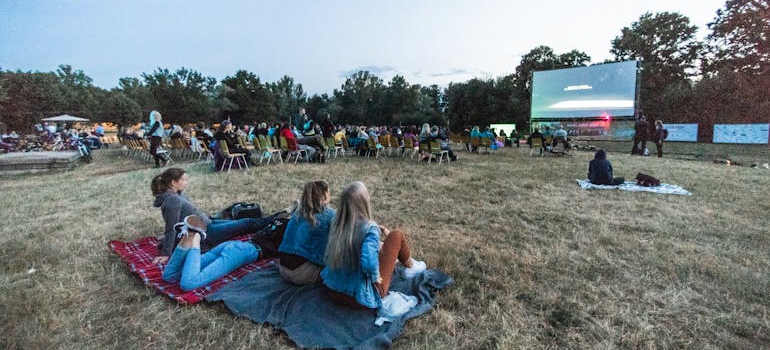 A outdoor cinema, summer in Toronto