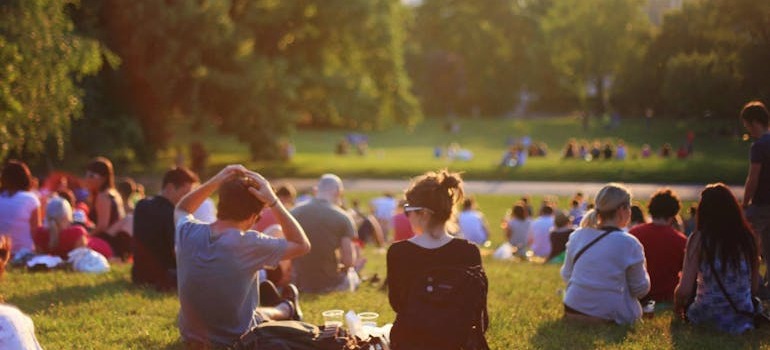 People enjoying an event