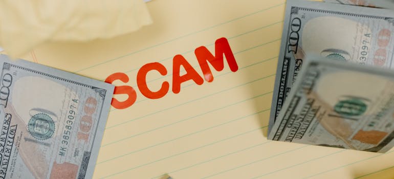 scam written in red lettering