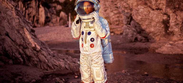 A child in spacesuit