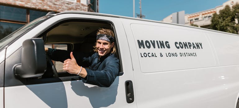 Man sitting in a van