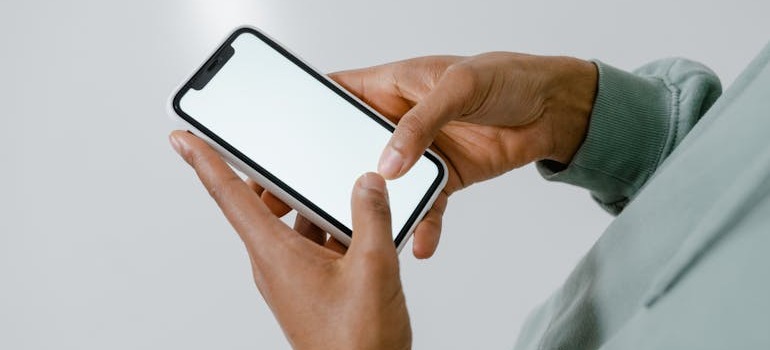 A person looking at a phone