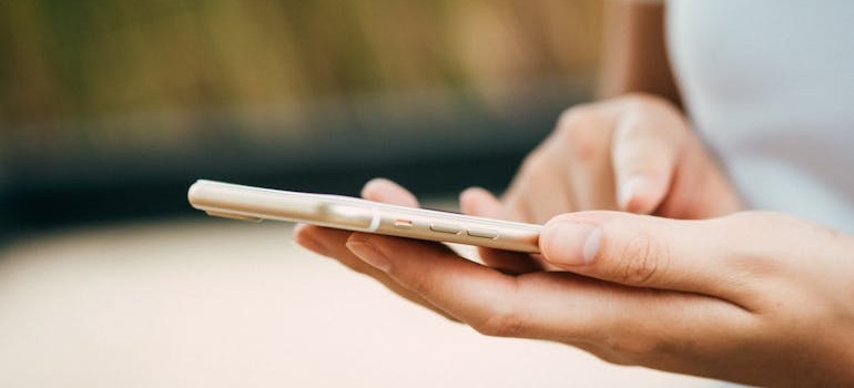 A person using a phone