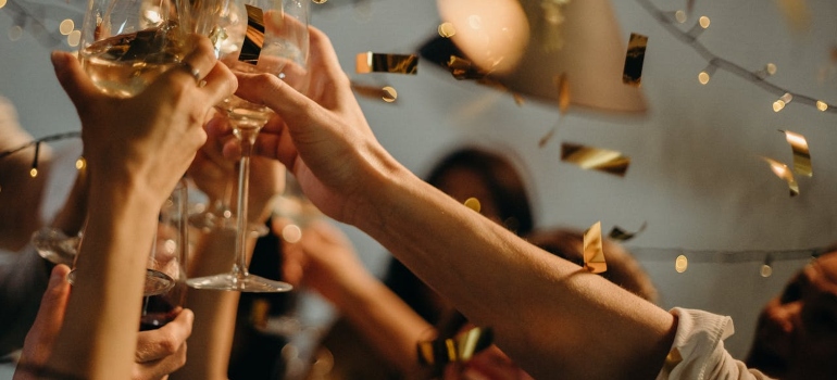 people toasting because of moving around Ontario