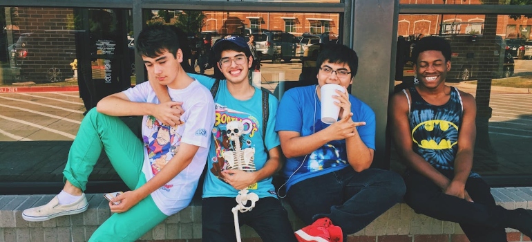 teens sitting together