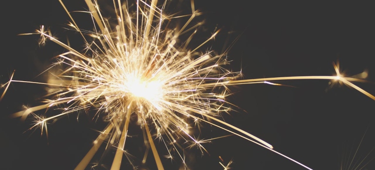 a spark at night