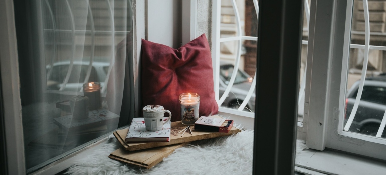 A cozy reading nook