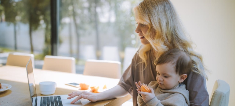 Woman researching the moving trends in Canada for 2025