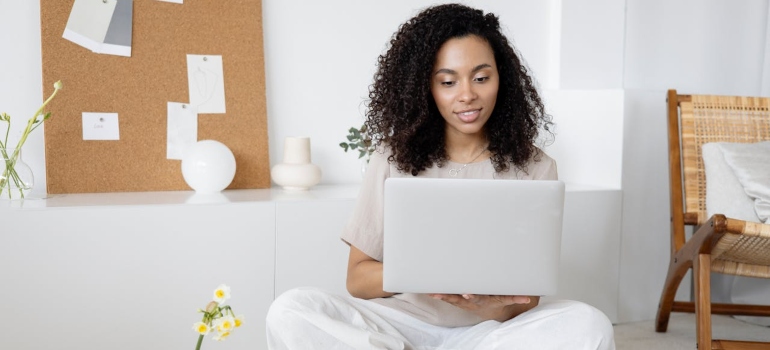 Person using a laptop for research