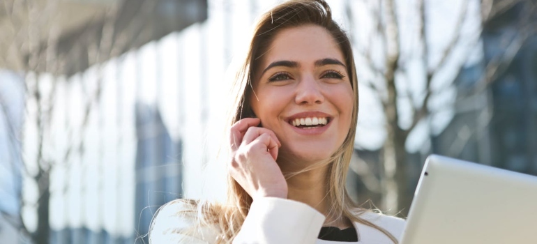 Person talking on the phone