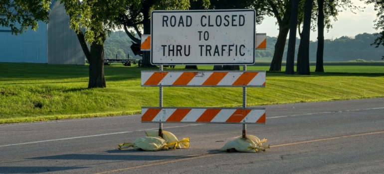 Sign on a road