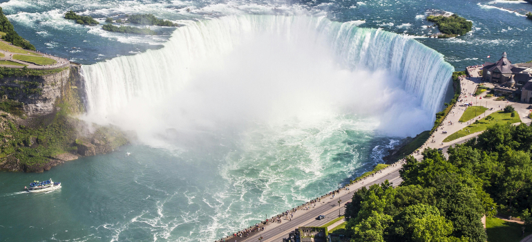 Aerial view of Niagara Falls, a must-see when you plan your weekend getaway to Niagara Falls.