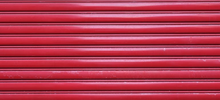 Red storage unit door