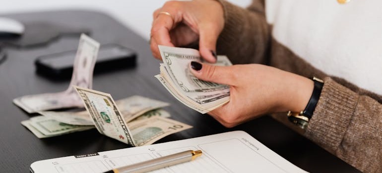 A person counting money