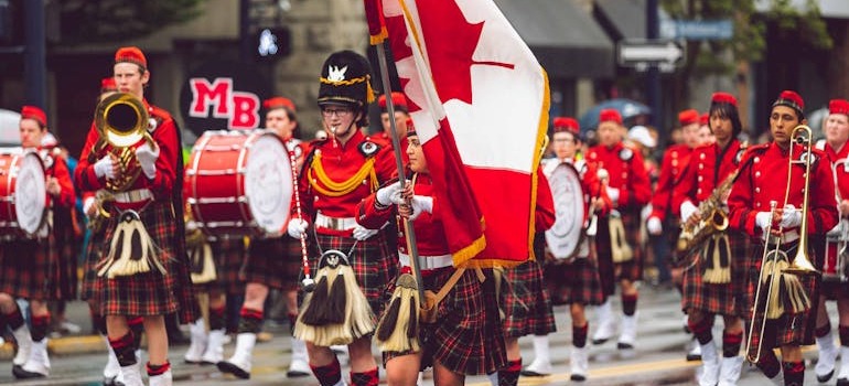 A marching band