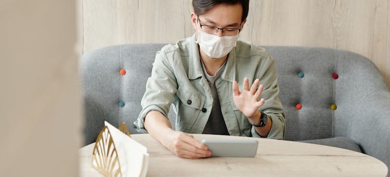 A person on a video call