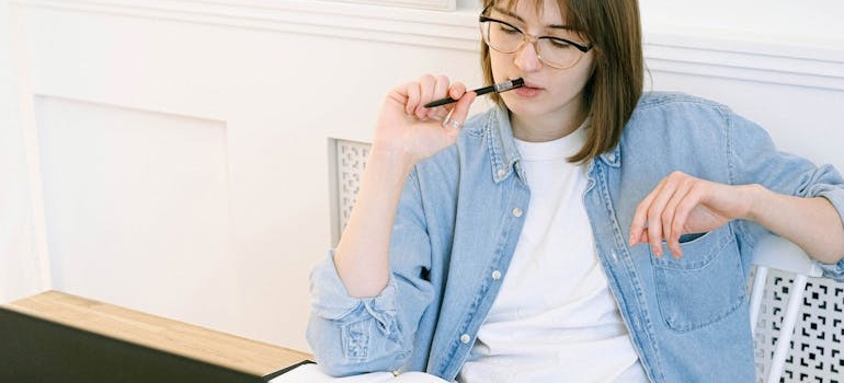 A woman planning