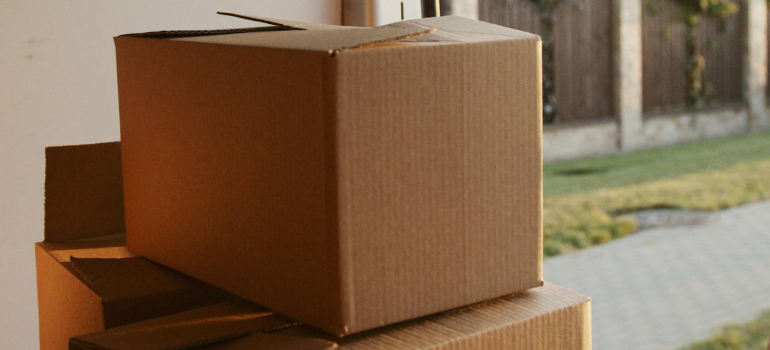 Stacked cardboard boxes