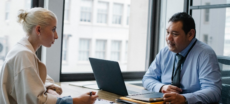 professional man interviewing an applicant