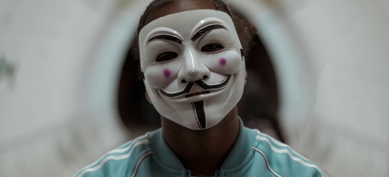 Person wearing a mask