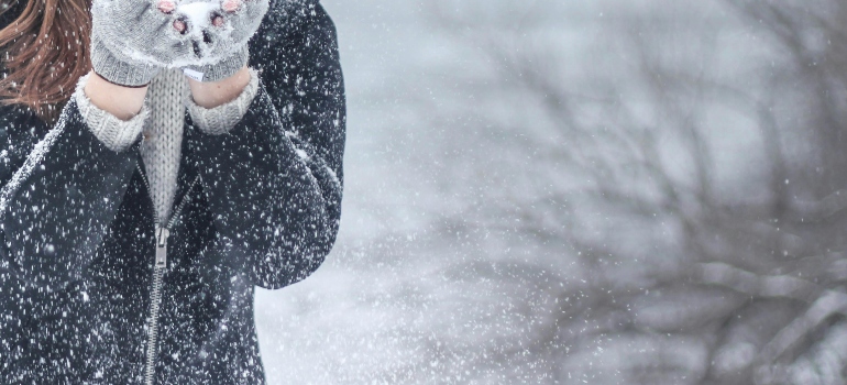 a girl in the winter