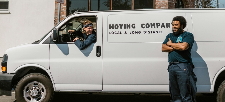 Professional movers ready to take on a challenge of an office moving