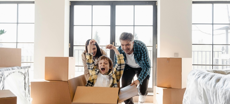 the family moving into new home