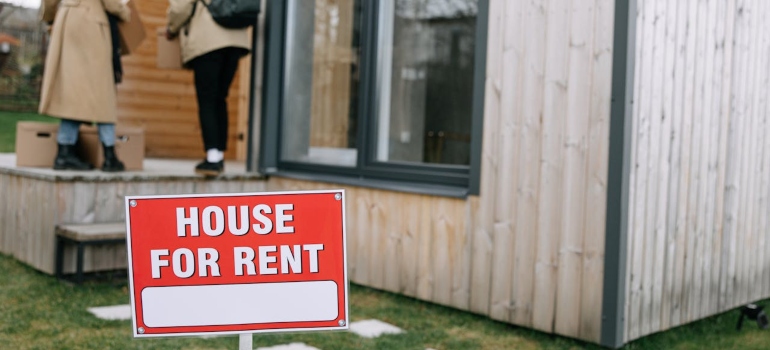 Sign in front of a house