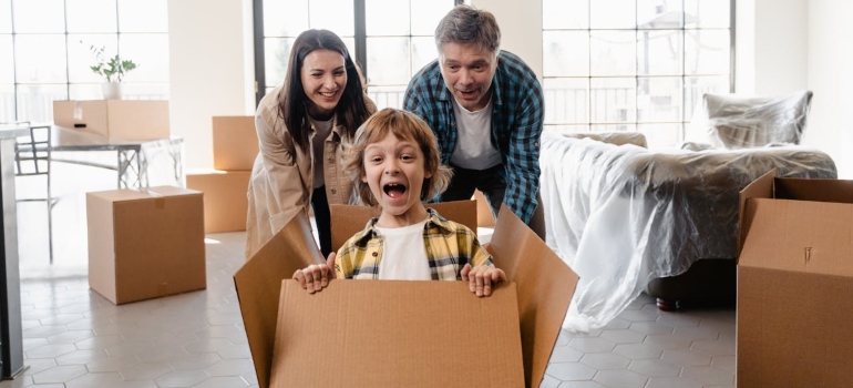 Family getting ready for a move