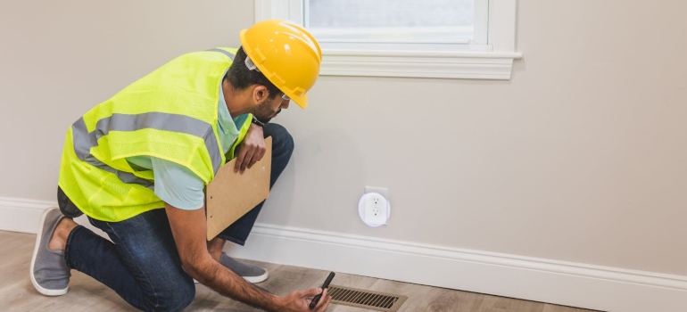 Person repairing a home