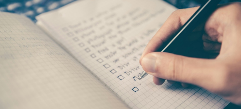 Person making a checklist